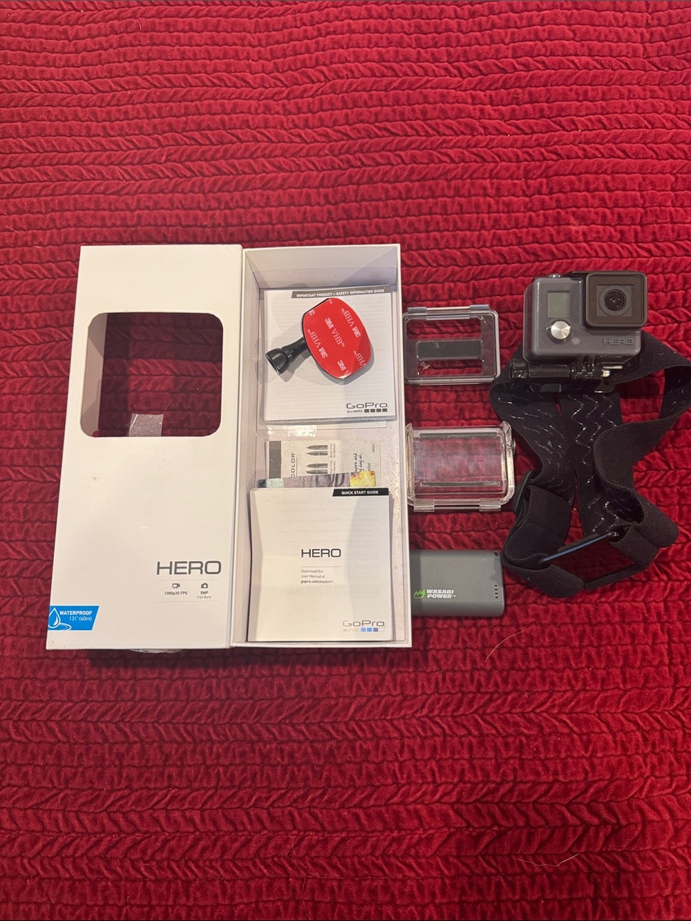 GoPro HERO Action Camera with Black Head Strap and Accessories